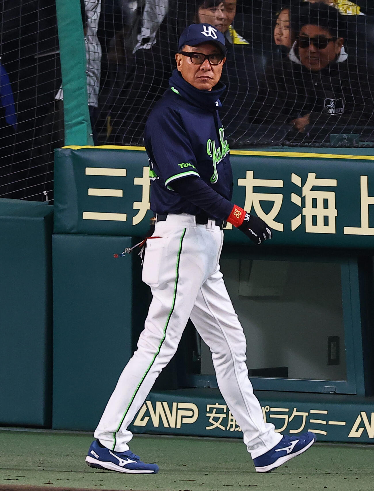 阪神対ヤクルト　選手交代を告げベンチに引き揚げる池山監督（撮影・上田博志）