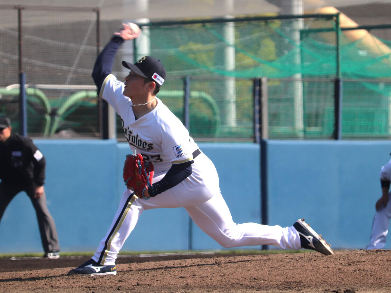 ファームリーグ西地区・オリックス対阪神　7回から2番手で登板したオリックス吉田（撮影・中島麗）