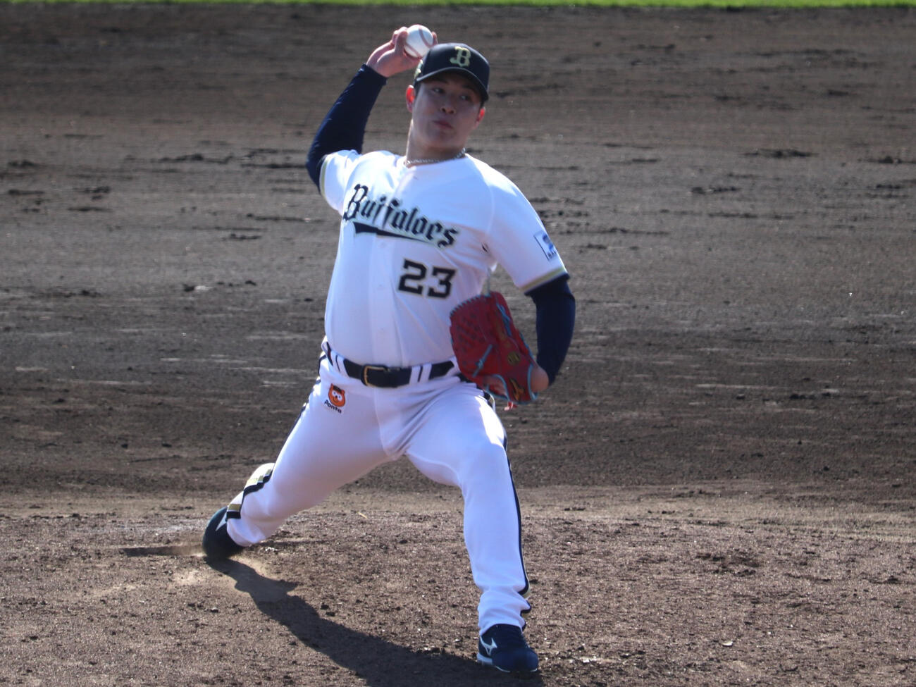 ファームリーグ西地区・オリックス対阪神　7回から2番手で登板したオリックス吉田（撮影・中島麗）