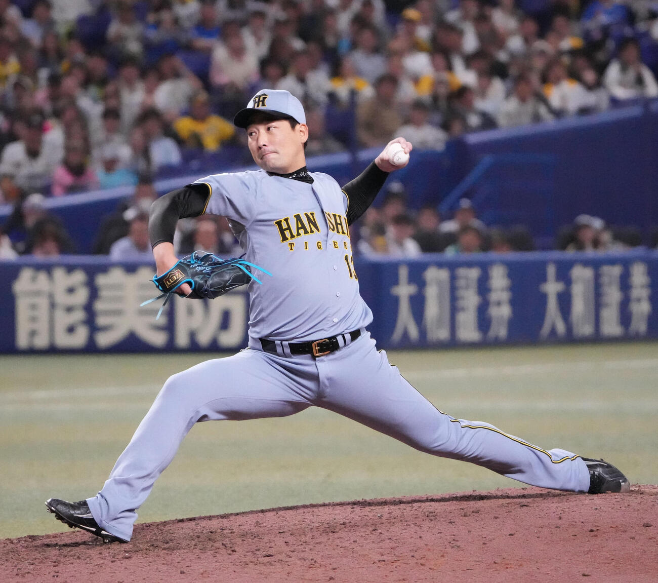 中日対阪神　9回裏、阪神3番手で登板する岩崎（撮影・森本幸一）