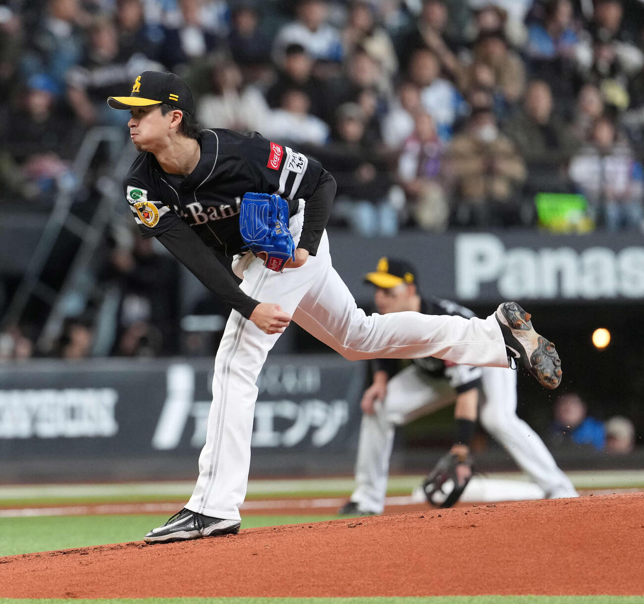 日本ハム対ソフトバンク　ソフトバンク先発の上沢（撮影・井上学）