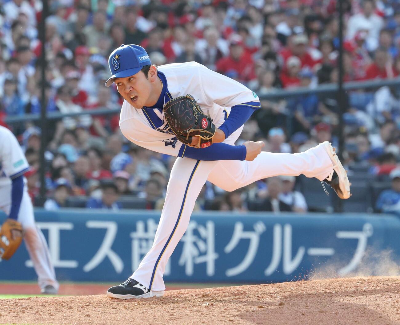 DeNA対広島　9回に登板の山崎（撮影・黒川智章）
