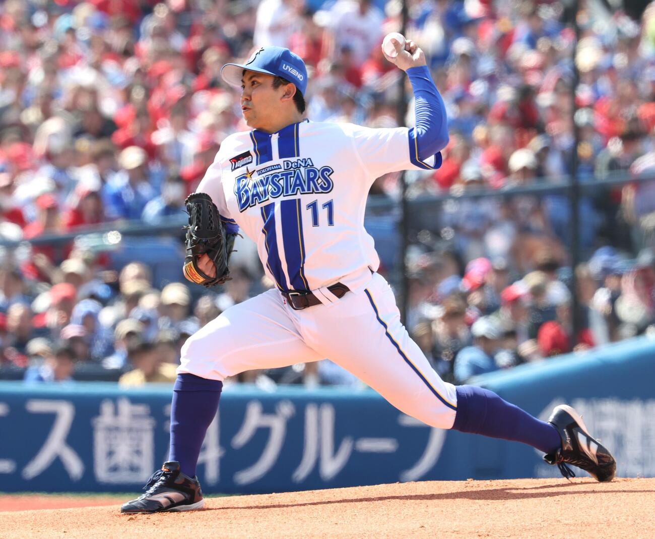 DeNA対広島　DeNA先発の東（撮影・黒川智章）