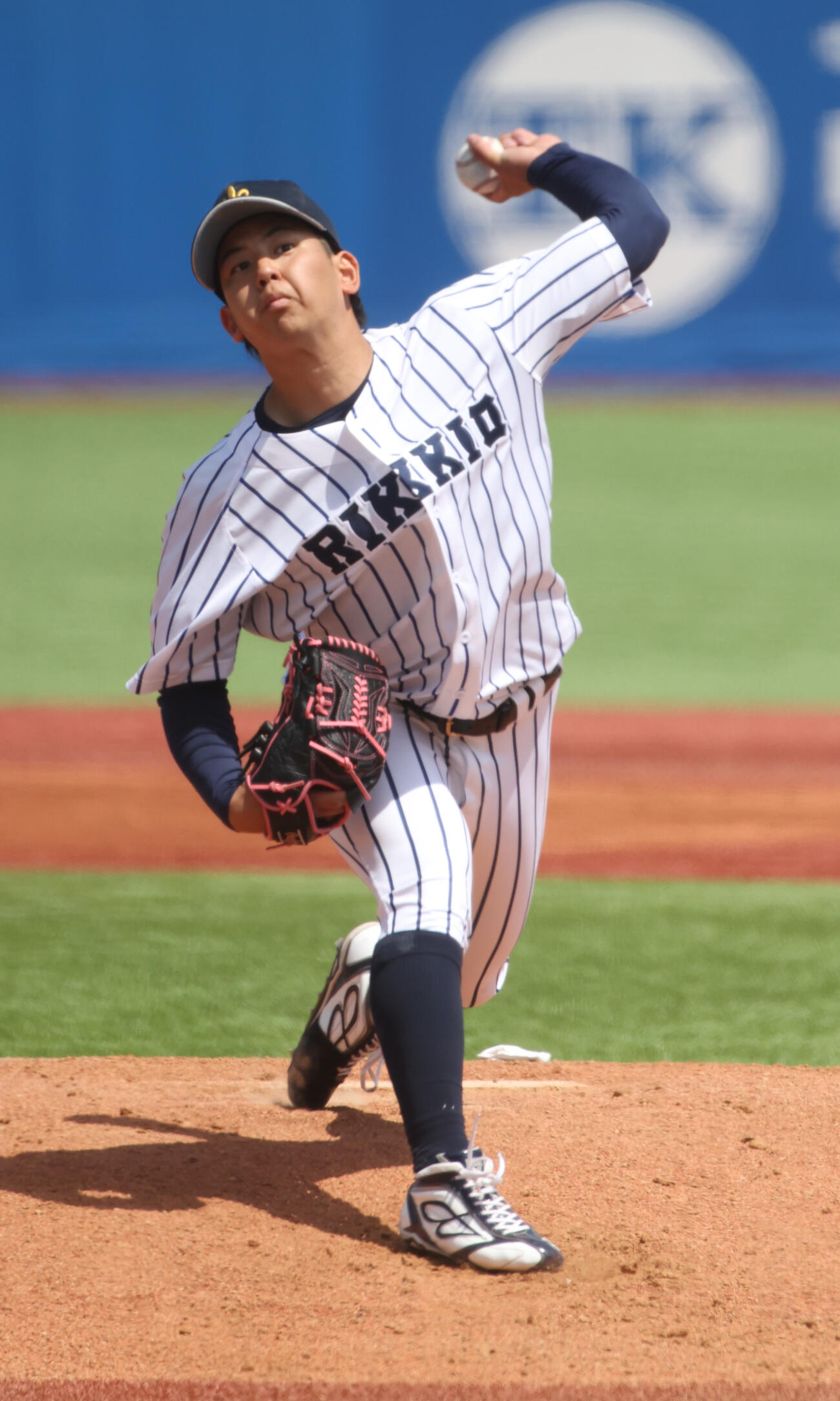 立大対慶大　先発した立大・田中（撮影・柴田隆二）