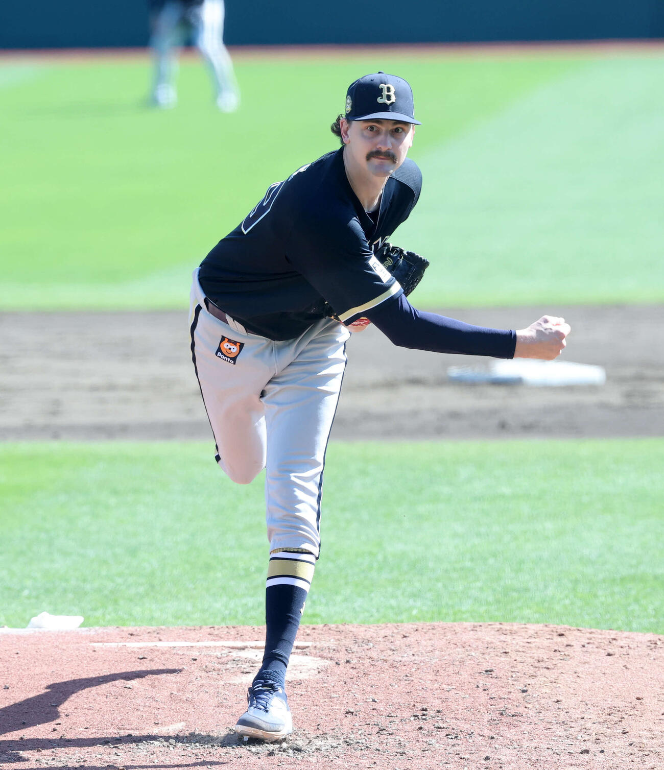 楽天対オリックス　力投するオリックス先発のジェリー（撮影・鈴木正人）　
