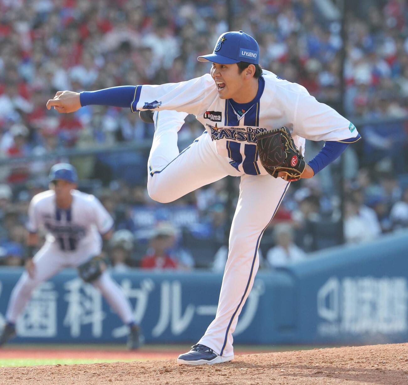 DeNA対広島　9回に登板の山崎（撮影・黒川智章）