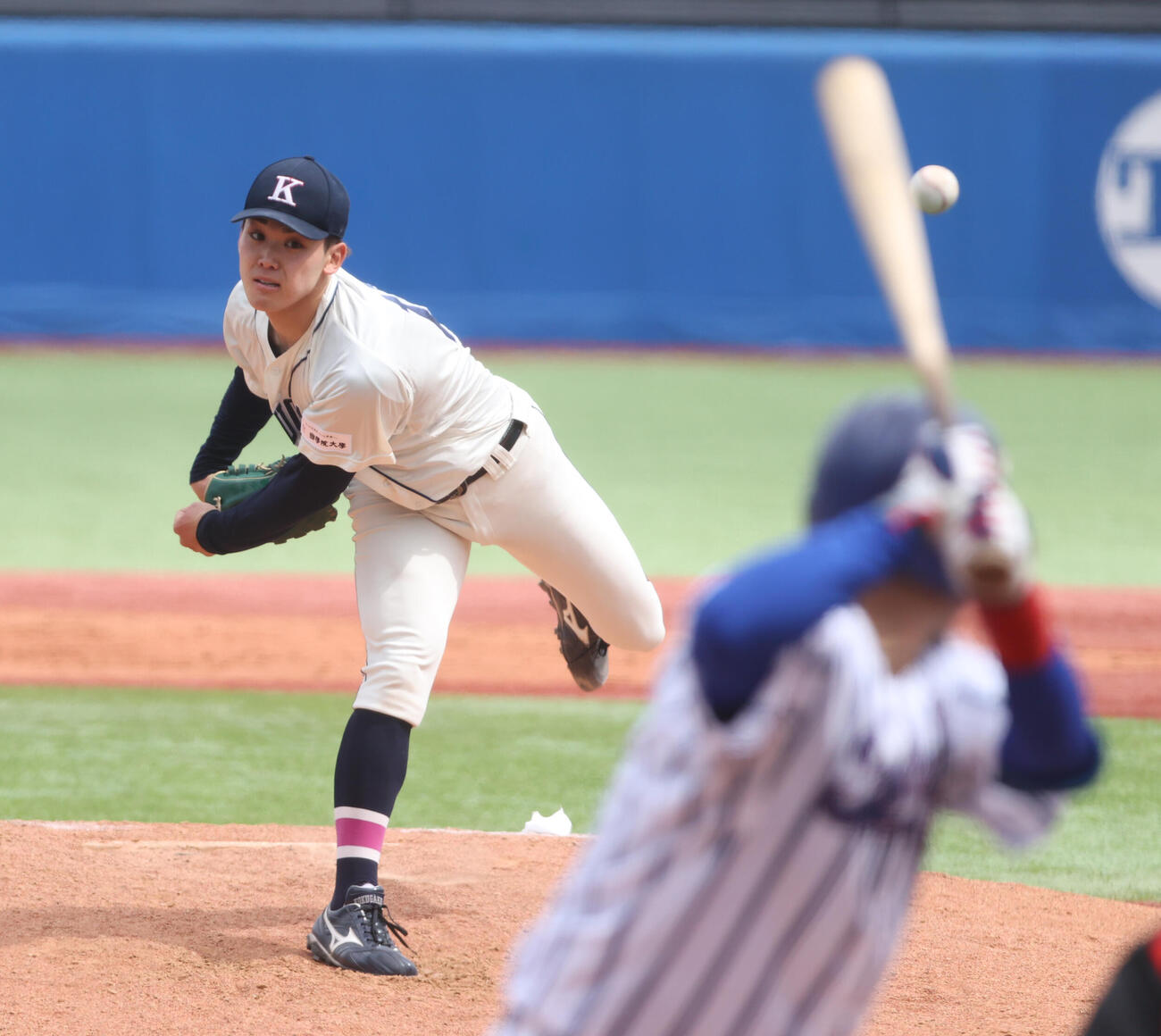 国学院大対立正大　先発した国学院大・藤本（撮影・柴田隆二）