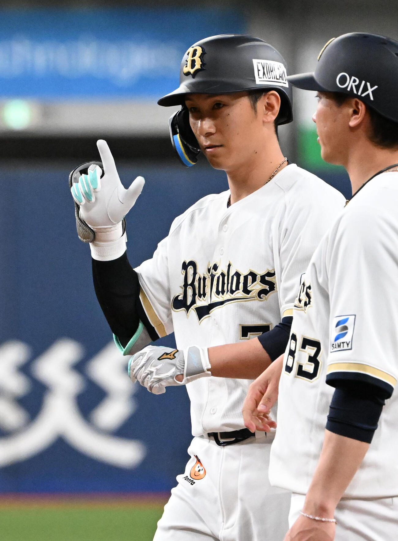 オリックス対西武　3回裏オリックス無死満塁、西川は適時打を放つ（撮影・石井愛子）