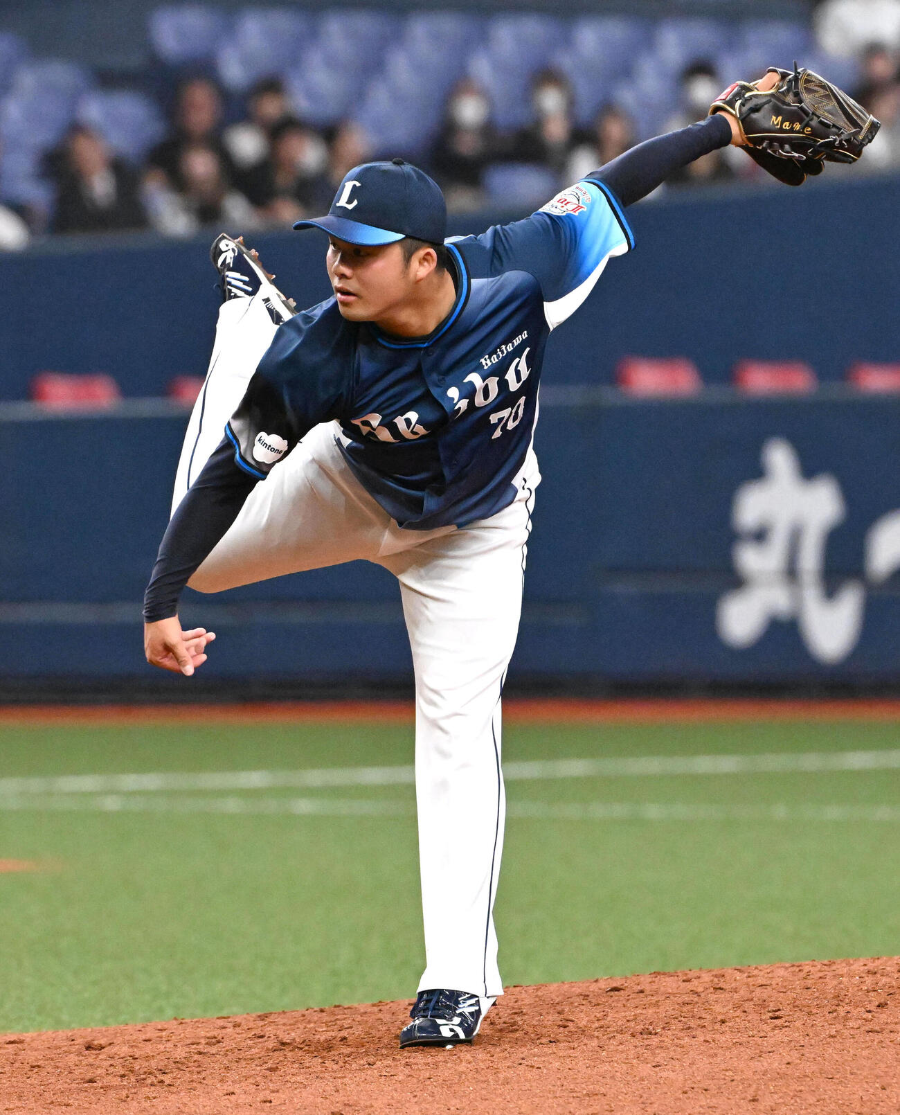 オリックス対西武　西武2番手の豆田（撮影・石井愛子）