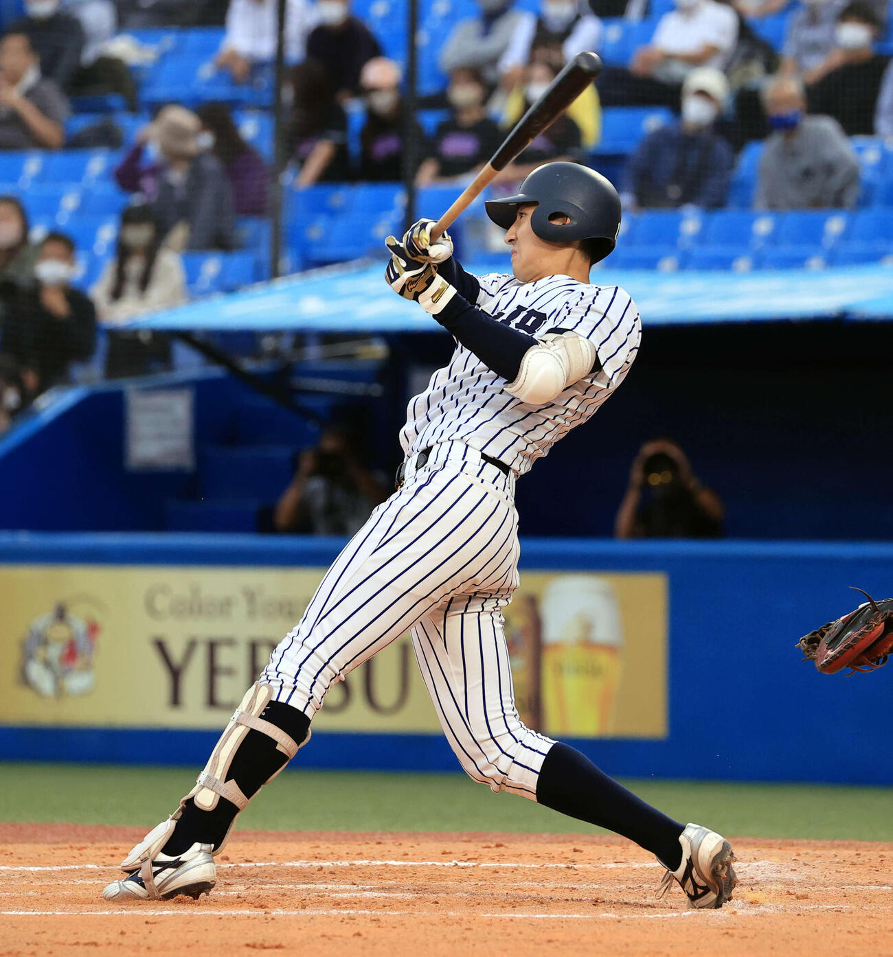 東京6大学野球　早大対立大　7回裏立大2死、荘司は中越え勝ち越しソロ本塁打を放つ（2022年10月15日撮影）