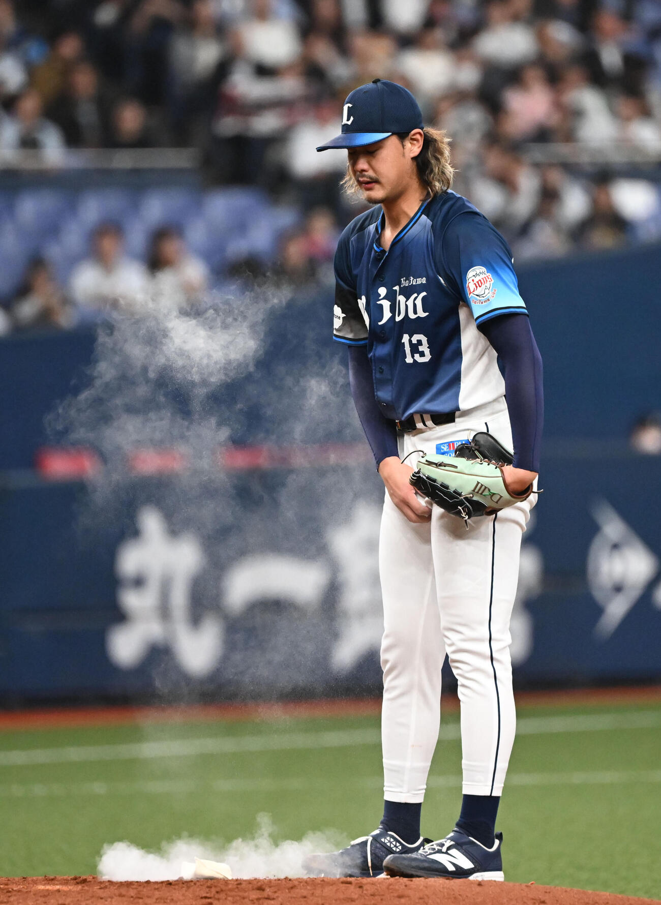 オリックス対西武　5回裏オリックス2死一塁、来田の適時三塁打で失点した高橋光（撮影・和賀正仁）