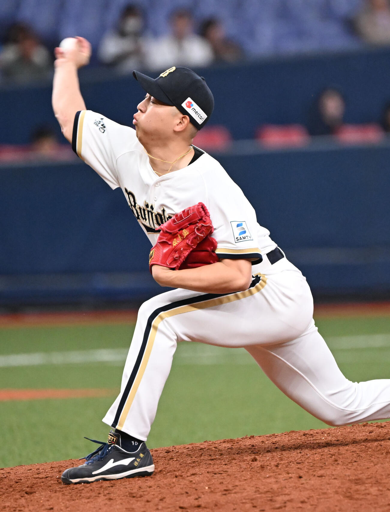 オリックス対西武　9回に登板するオリックス椋木（撮影・和賀正仁）