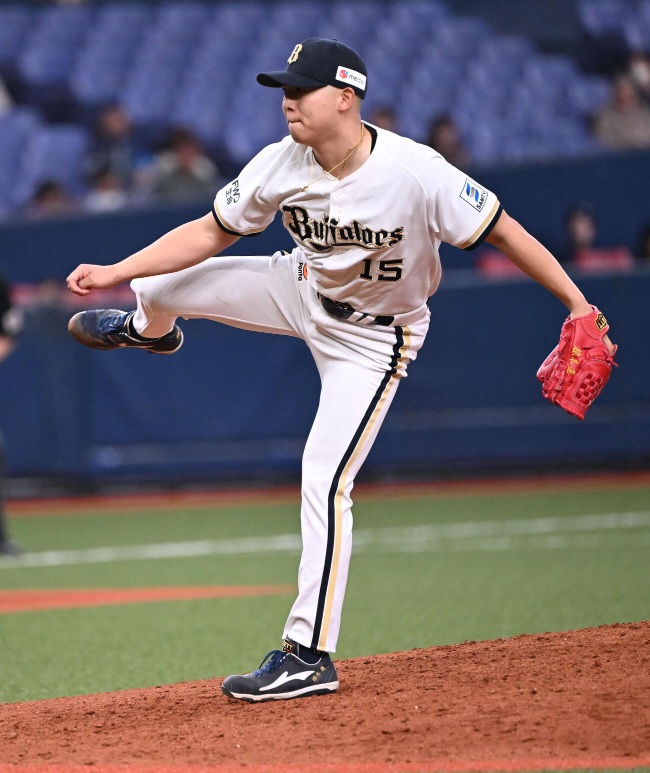 オリックス対西武　9回に登板するオリックス椋木（撮影・和賀正仁）