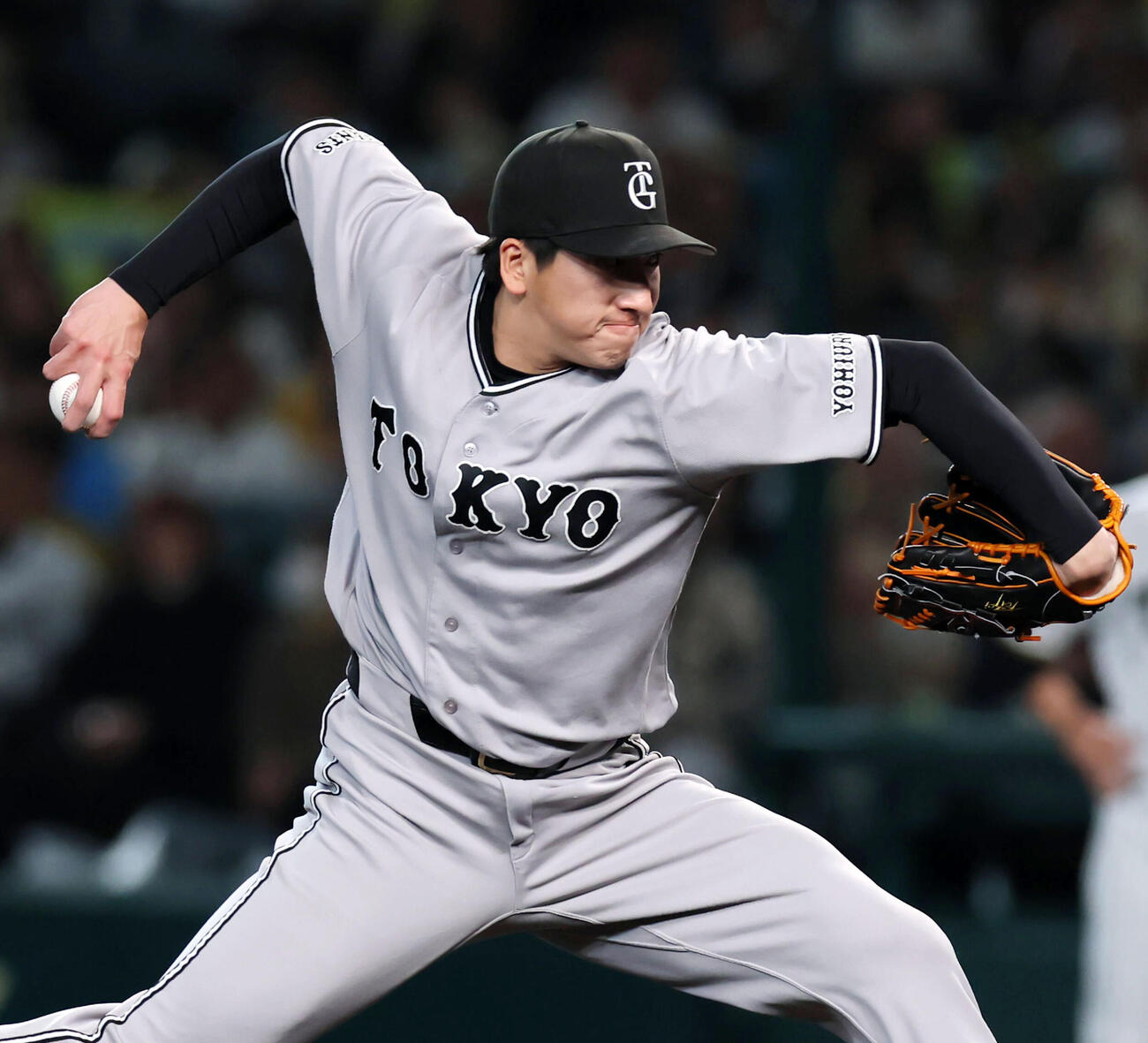 阪神対巨人　8回裏、巨人3番手で登板する大勢（撮影・加藤哉）