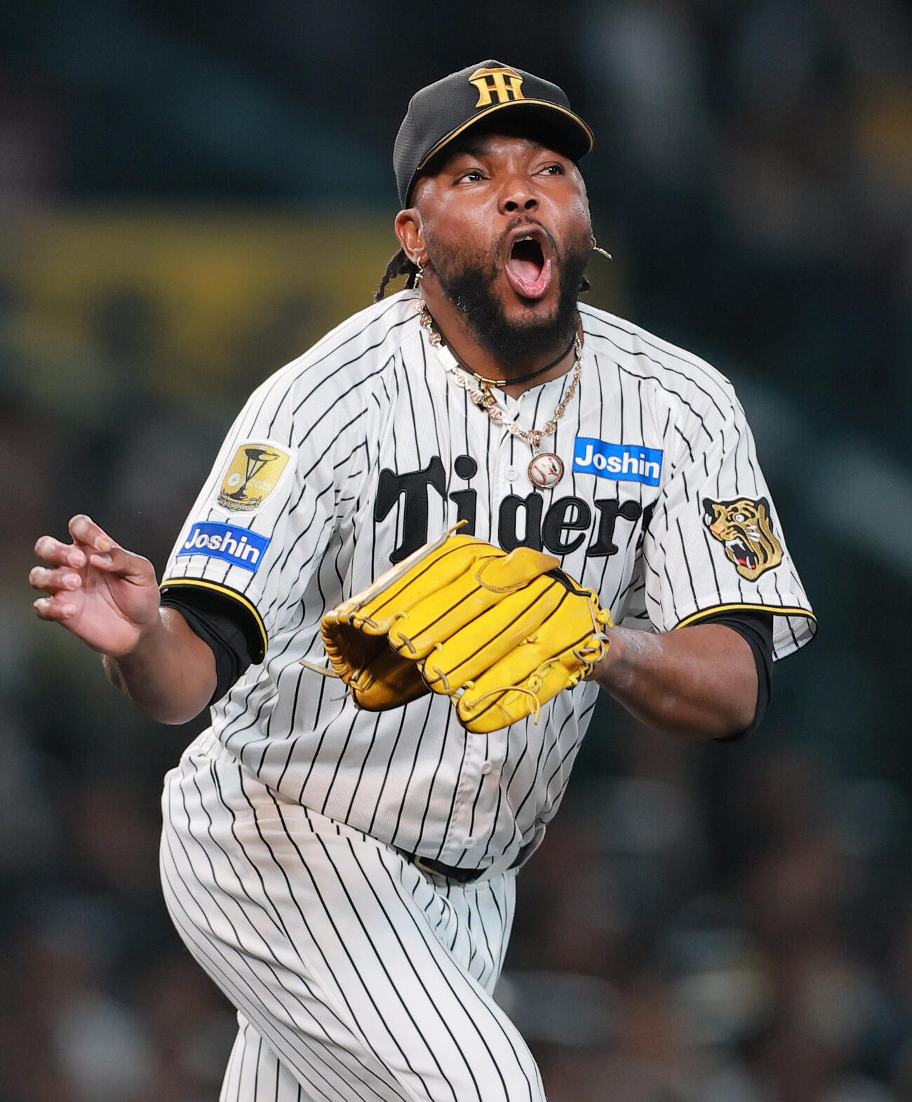 阪神対巨人　8回表に登板する阪神ドリス（撮影・上山淳一）