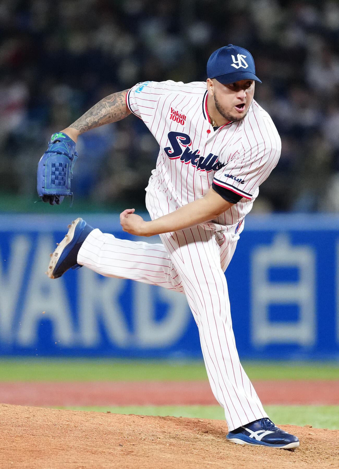 ヤクルト対DeNA　最後を締めたヤクルト4番手のキハダ（撮影・江口和貴）