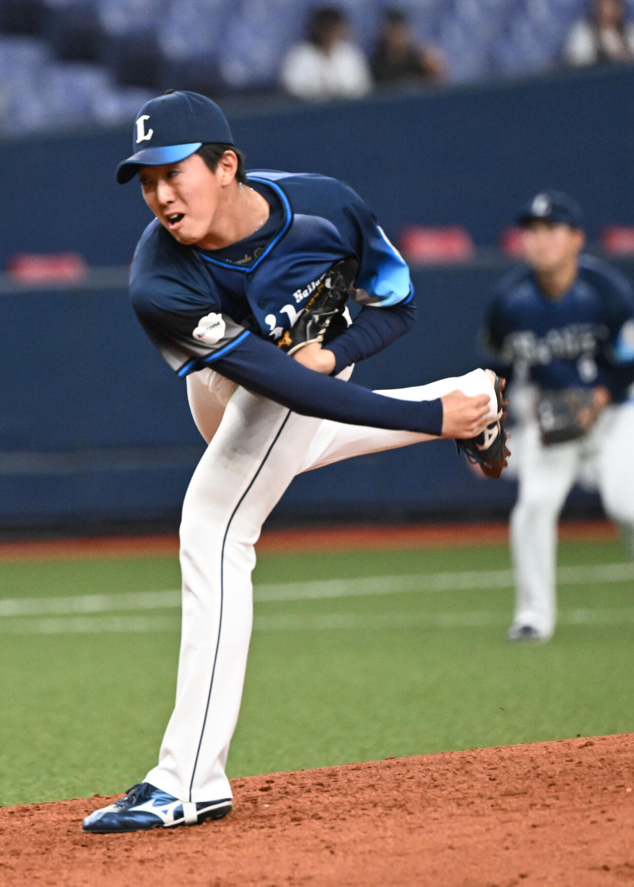 オリックス対西武　6回に登板する西武黒田（撮影・和賀正仁）