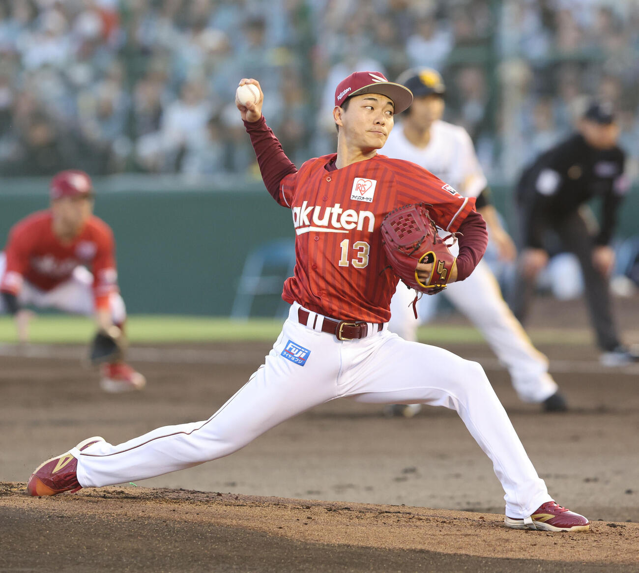 ソフトバンク対楽天　先発の楽天藤原（撮影・梅根麻紀）