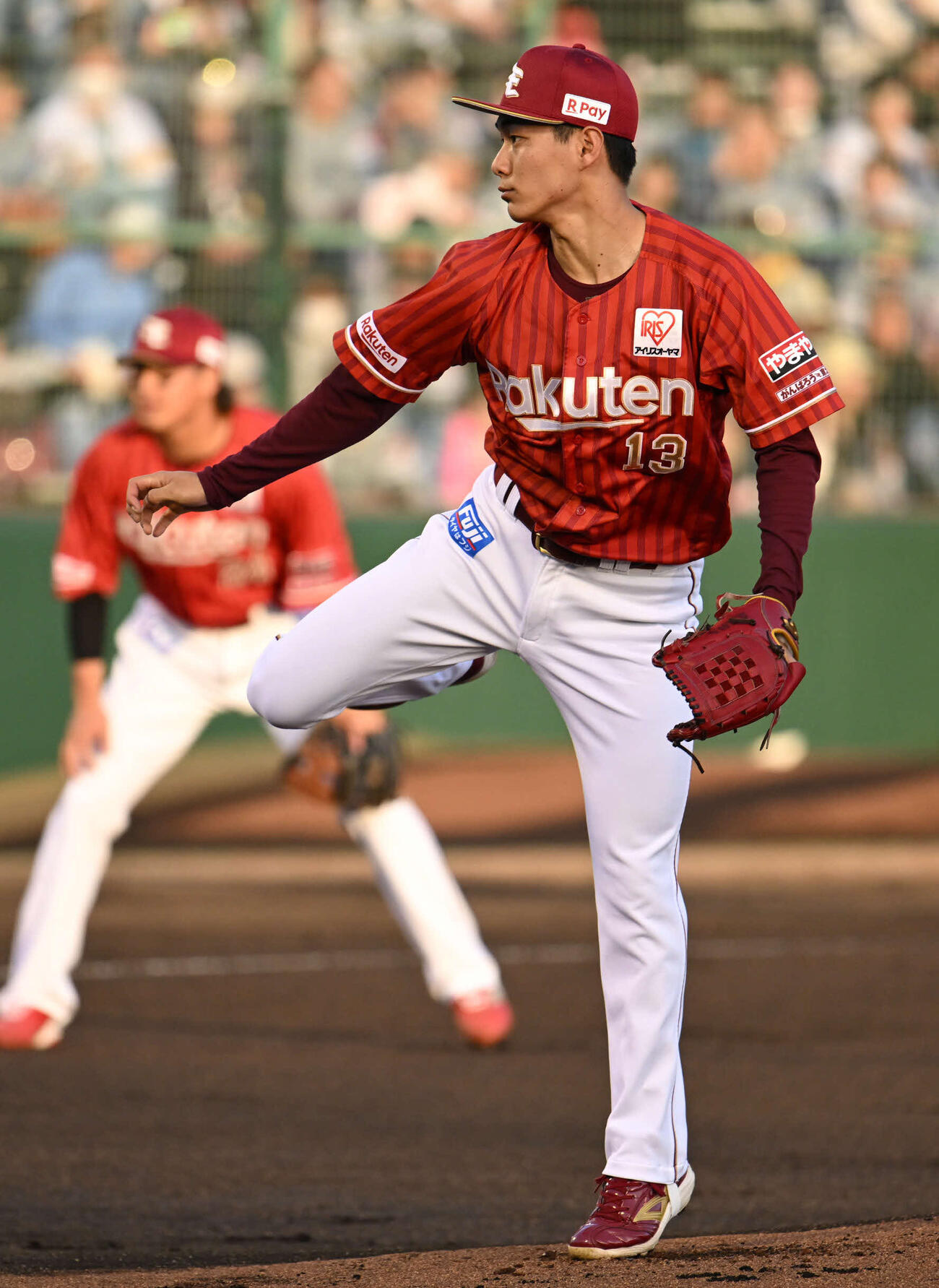 ソフトバンク対楽天　楽天先発の藤原（撮影・林敢治）