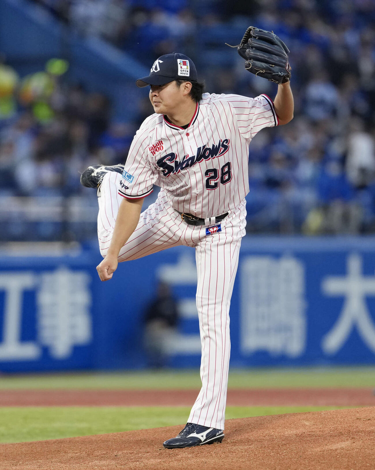 ヤクルト対DeNA　力投するヤクルト先発の松本健（撮影・小島史椰）
