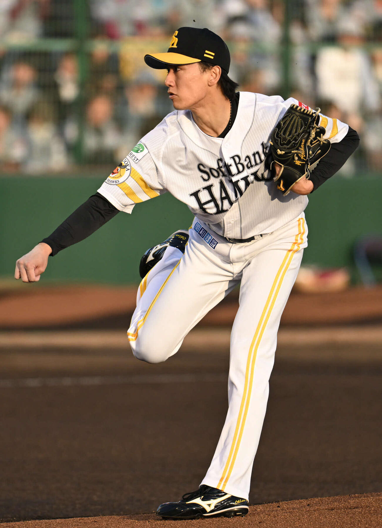 ソフトバンク対楽天　ソフトバンク先発の大津（撮影・林敢治）