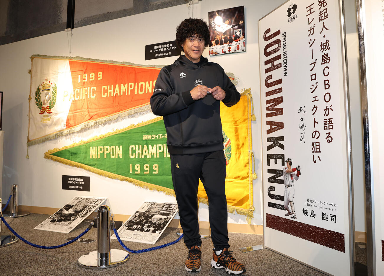 王貞治ベースボールミュージアムの特別展示を内覧した城島CBO（撮影・梅根麻紀）