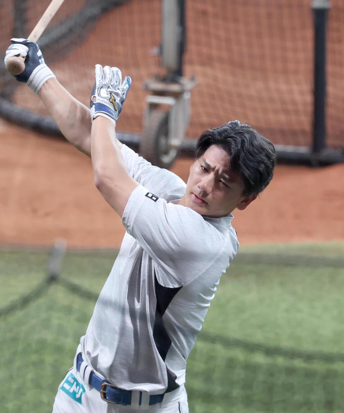 日本ハム対西武　チームに合流した大塚（撮影・黒川智章）