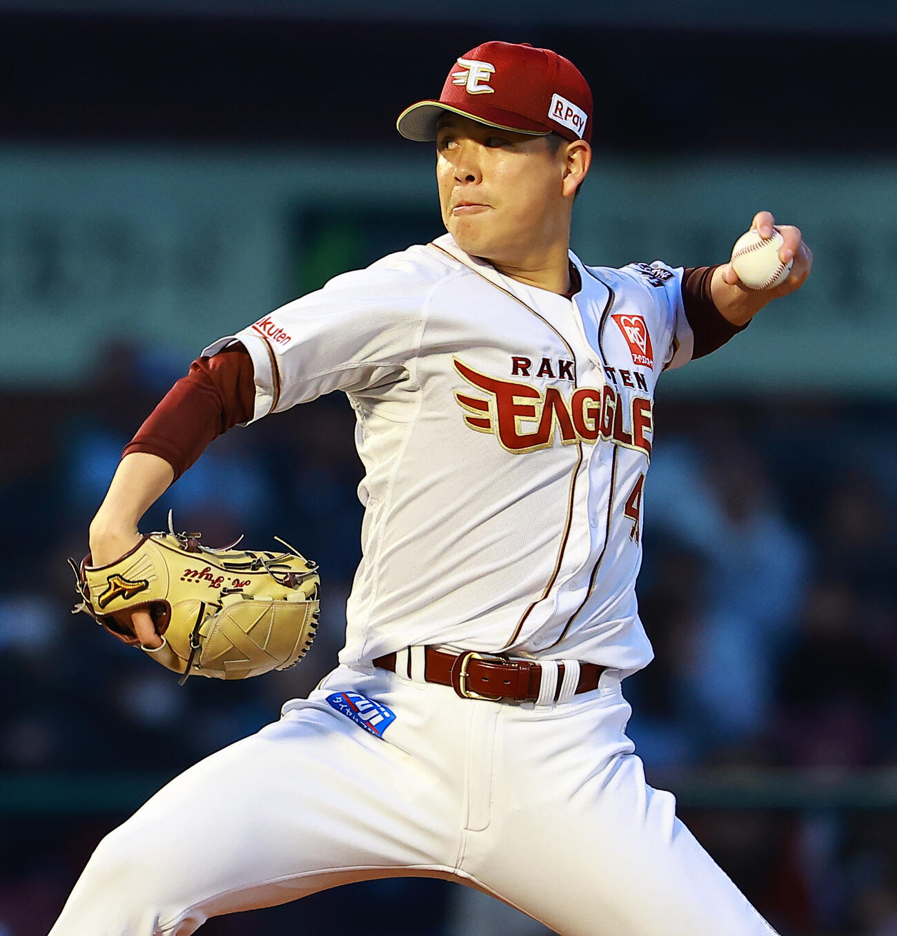 楽天対ロッテ　楽天先発の藤井（撮影・野上伸悟）