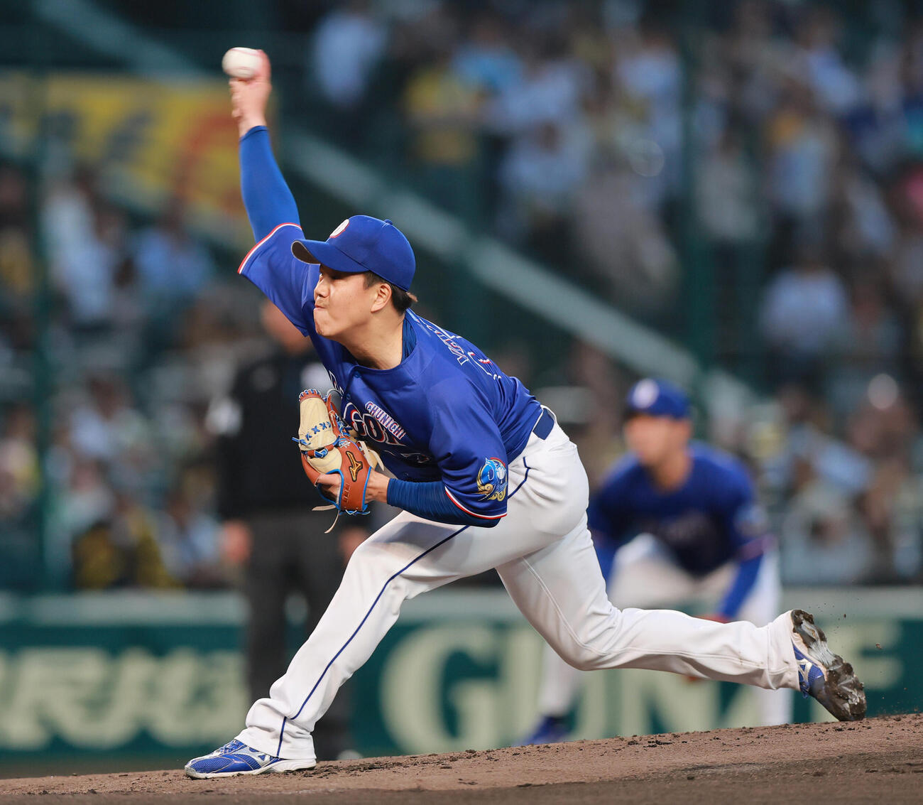 阪神対中日　中日先発の柳（撮影・上山淳一）