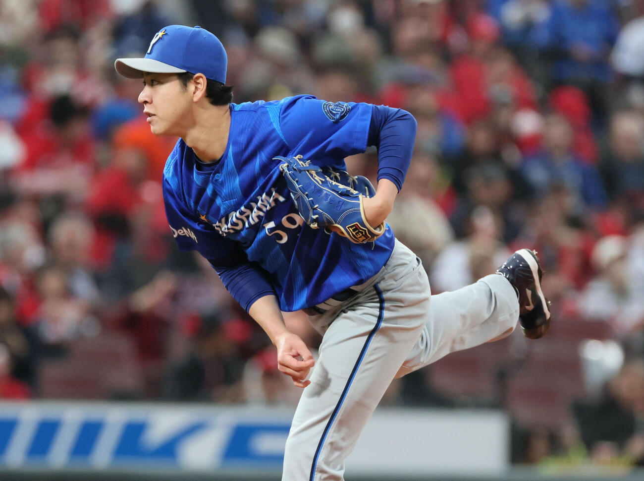 広島対DeNA DeNA先発の平良（撮影・加藤孝規）