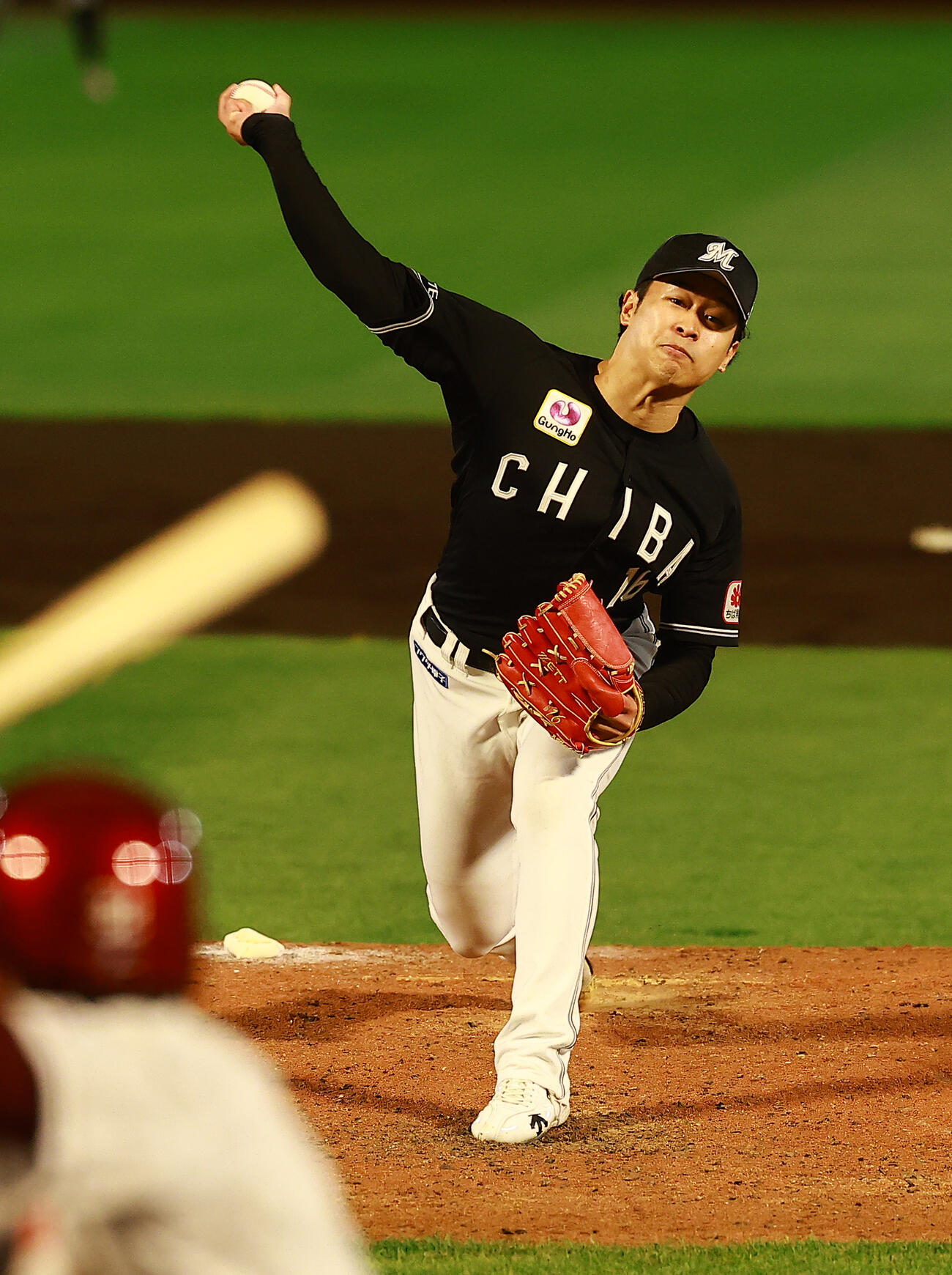 楽天対ロッテ　ロッテ先発の種市（撮影・野上伸悟）