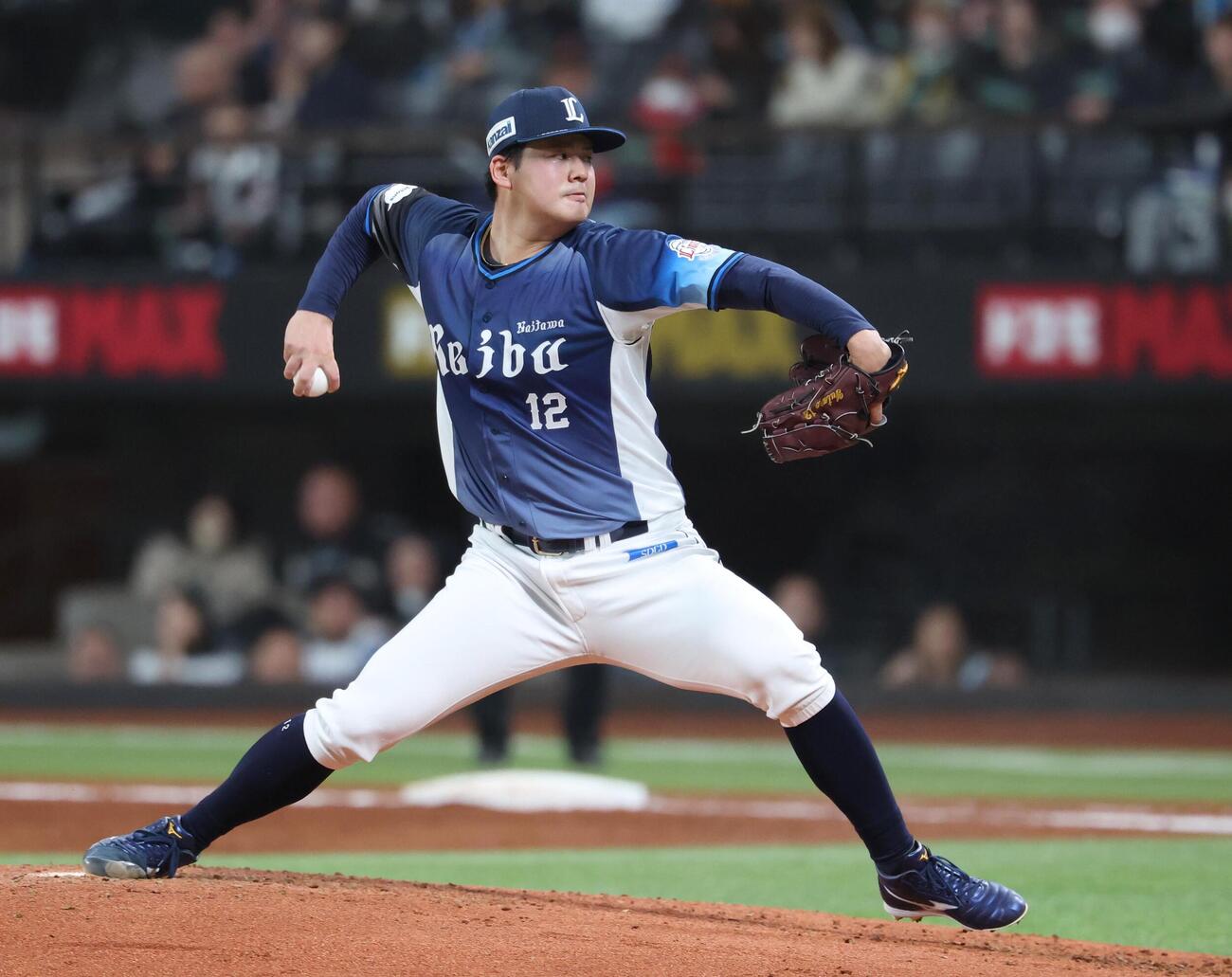 日本ハム対西武　西武先発の渡辺（撮影・黒川智章）