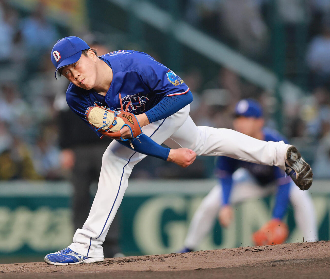 阪神対中日　中日先発の柳（撮影・上山淳一）
