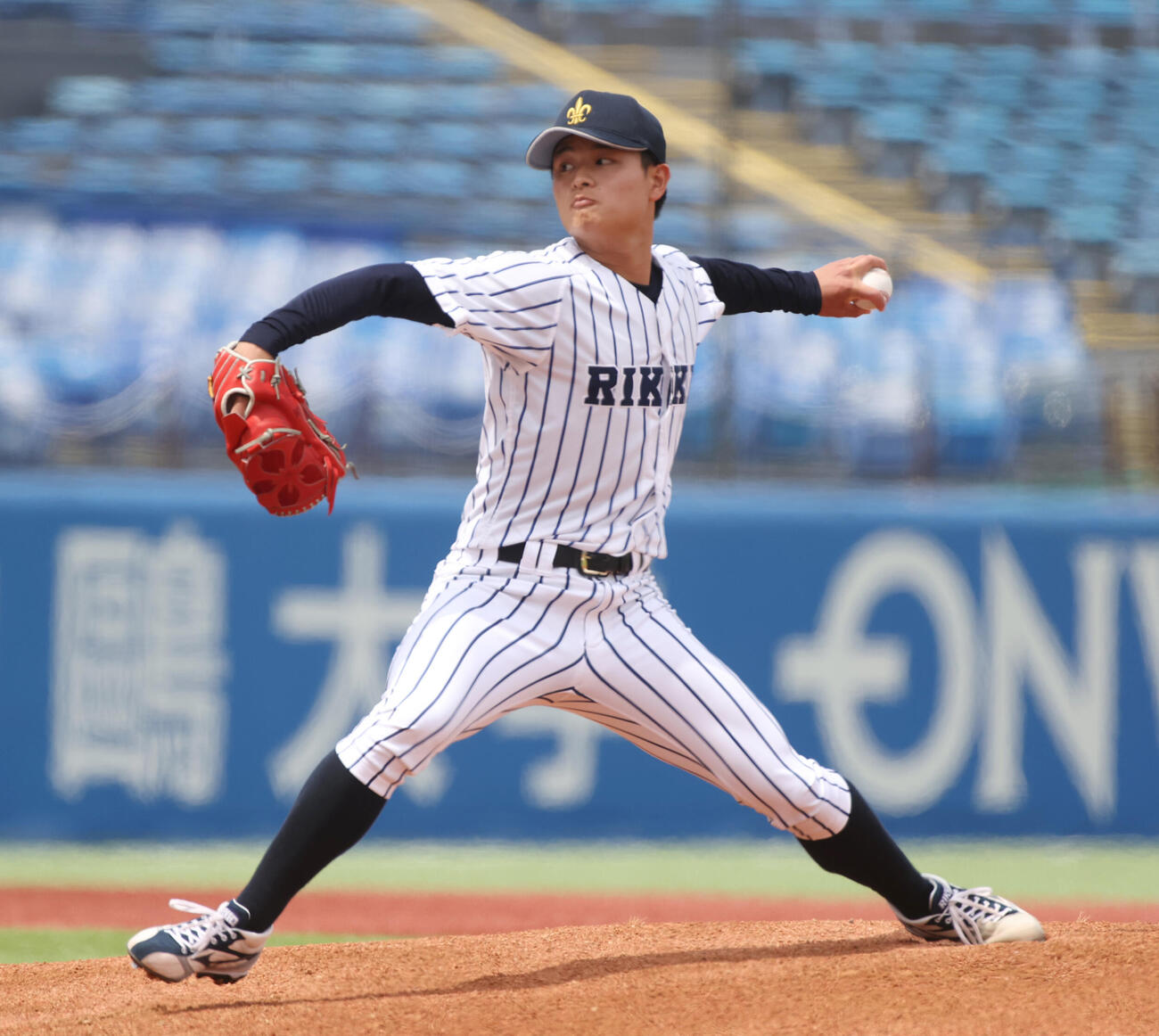 法大対立大　先発した立大・斎藤（撮影・柴田隆二）