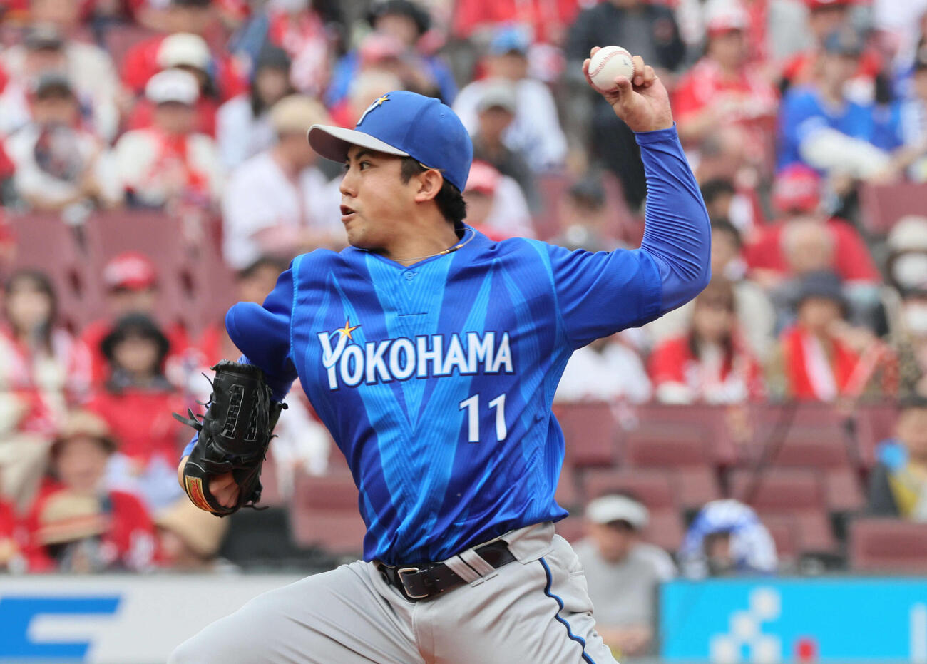 広島対DeNA DeNA先発の東克樹（撮影・加藤孝規）