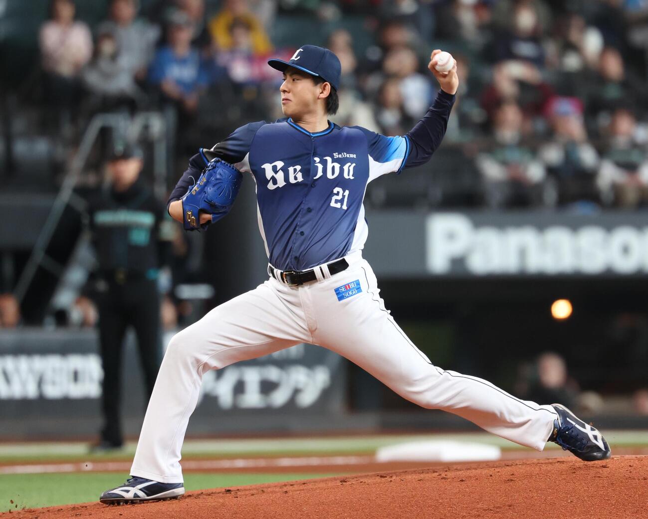 日本ハム対西武　西武先発の武内（撮影・黒川智章）