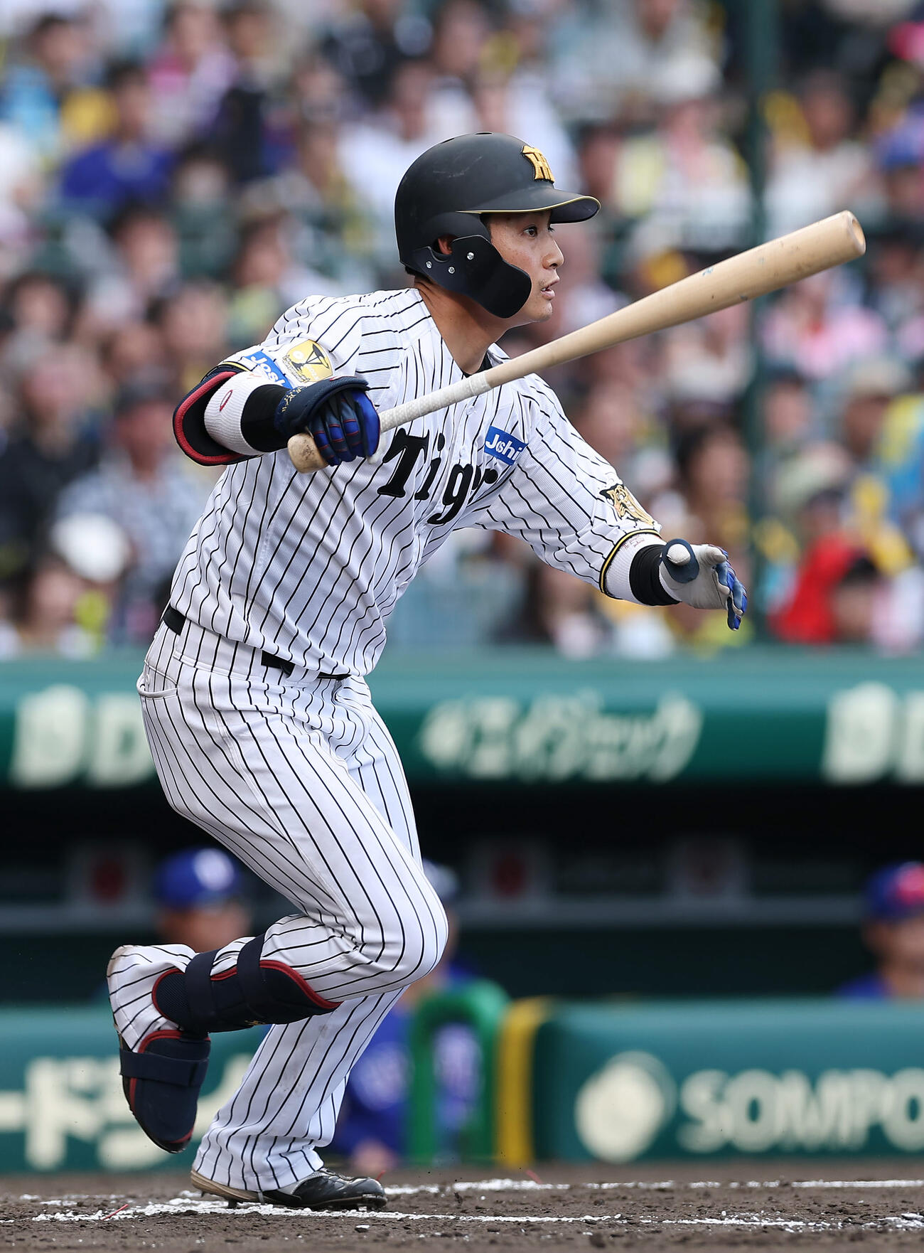阪神対中日　4回裏阪神無死一塁、右前打を放つ木浪（撮影・前田充）