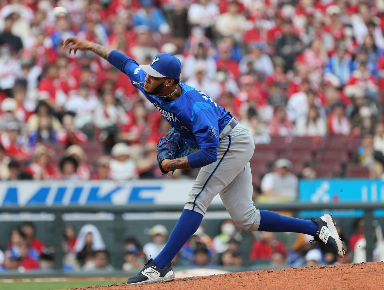 広島対DeNA 7回裏広島、DeNA2番手のマルセリーノ（撮影・加藤孝規）