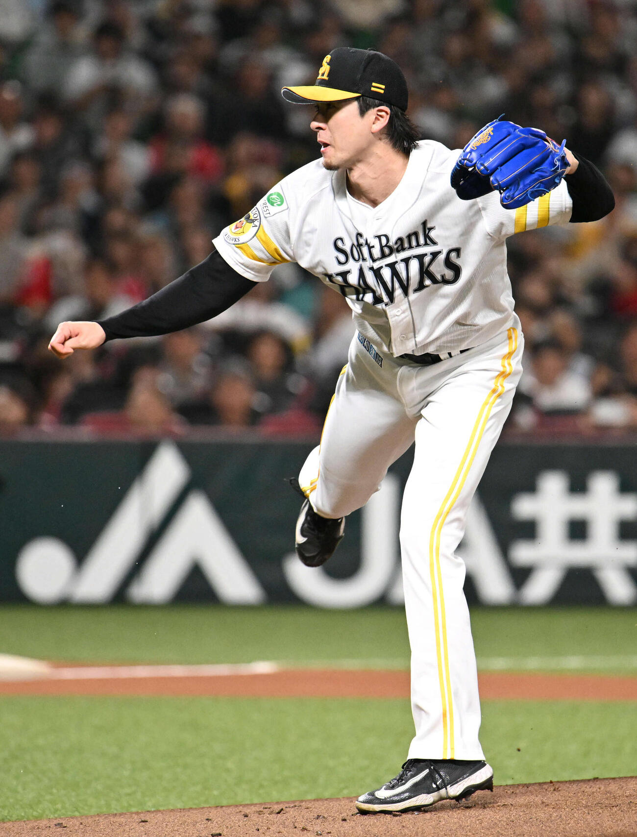 ソフトバンク対オリックス　ソフトバンク先発の上沢（撮影・林敢治）