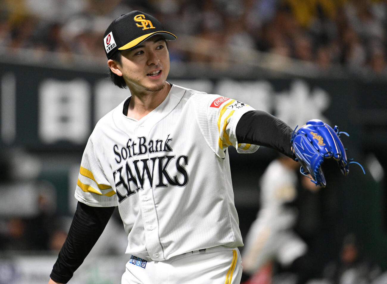 ソフトバンク対オリックス　4回まで無失点の好投を見せる上沢（撮影・林敢治）