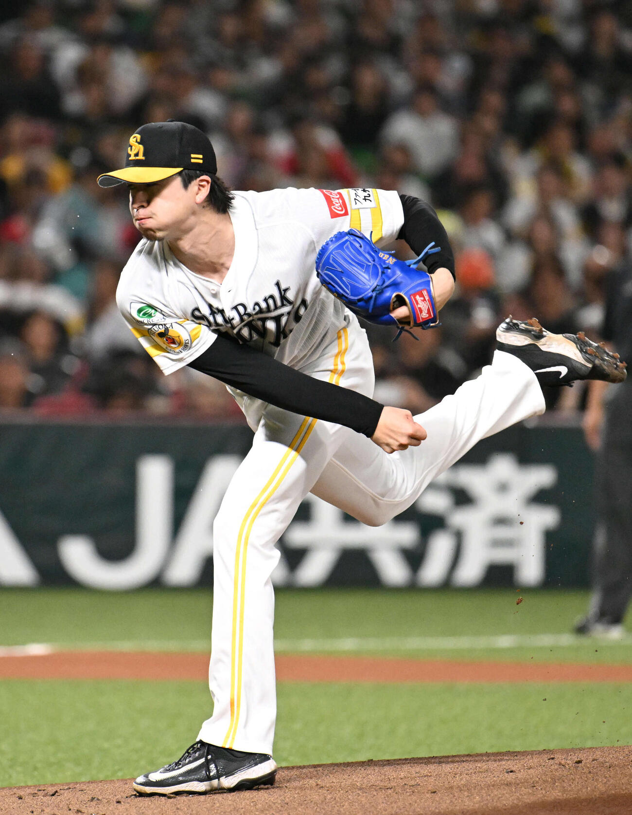 ソフトバンク対オリックス　ソフトバンク先発の上沢（撮影・林敢治）