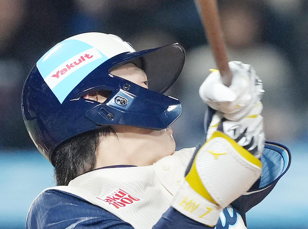 ヤクルト対巨人　3回裏ヤクルト1死、打席の長岡秀樹＝2026年4月18日
