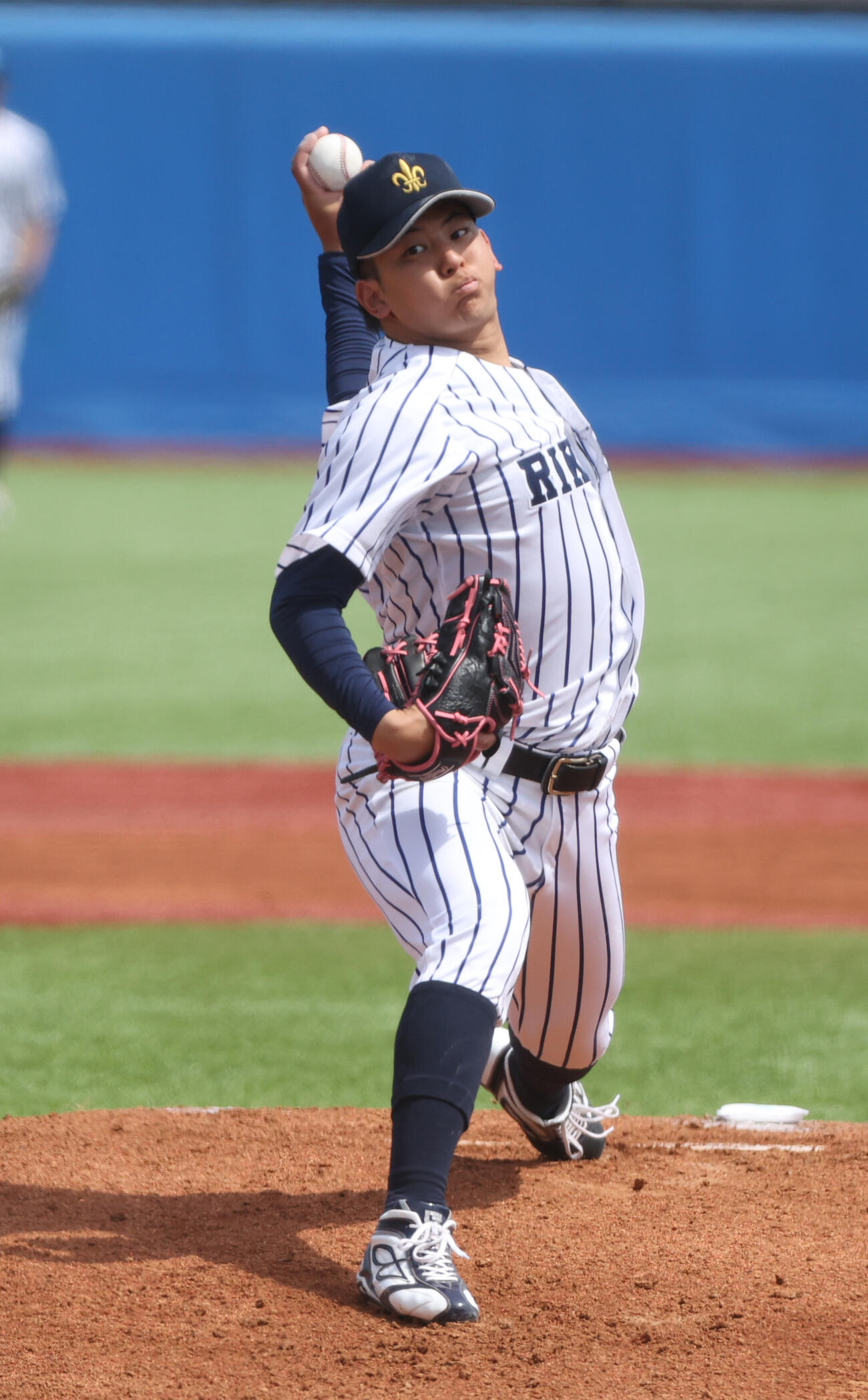 立大対法大　先発した立大・田中（撮影・柴田隆二）