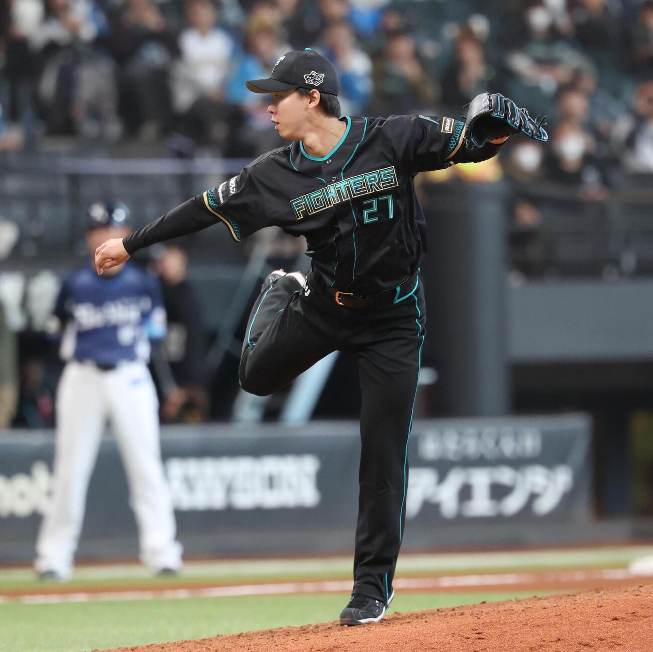 日本ハム対西武　8回から3番手で登板した日本ハム大川（撮影・黒川智章）
