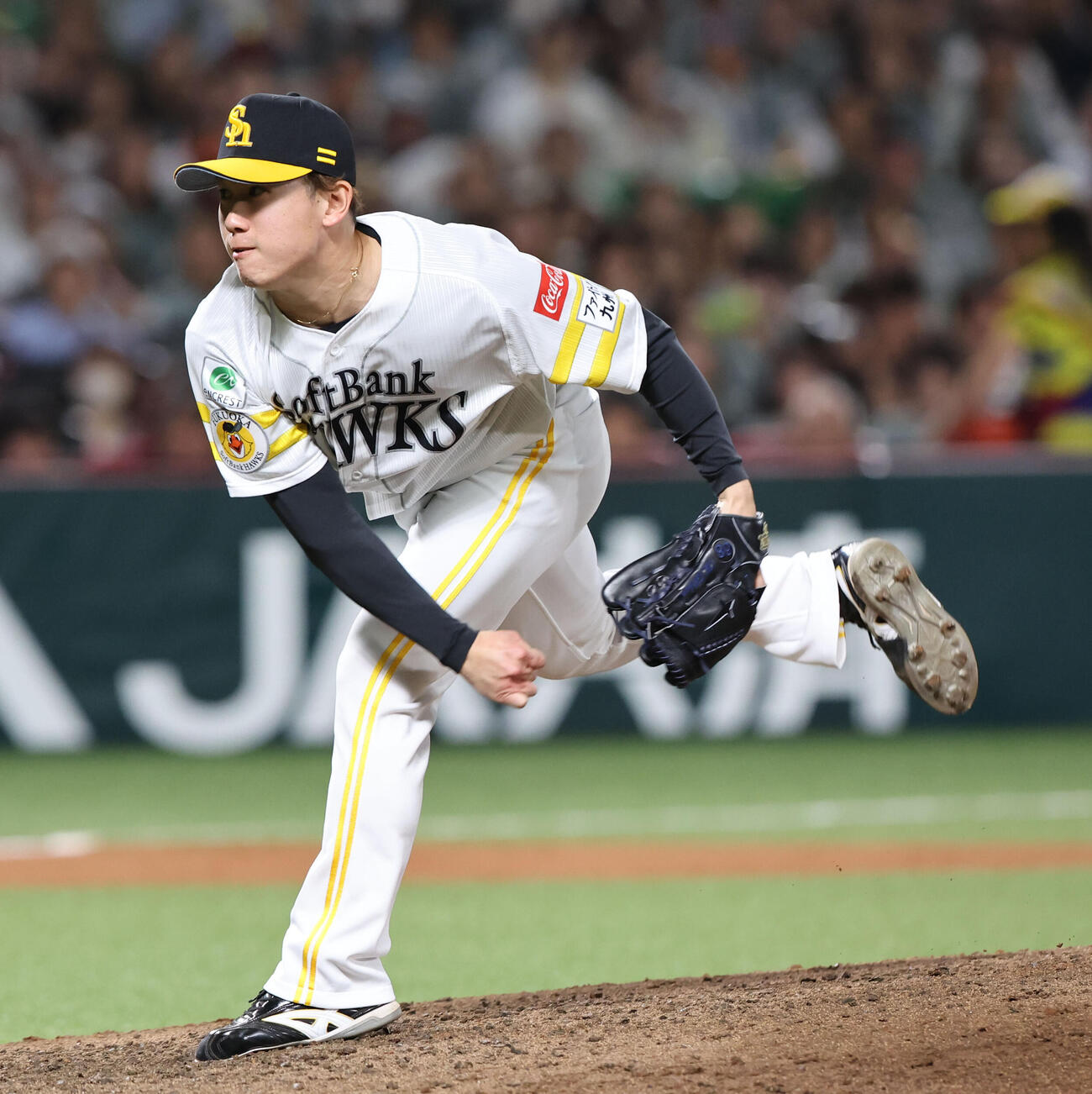 ソフトバンク対オリックス　8回裏ソフトバンク1死、近藤は一ゴロに終わる（撮影・梅根麻紀）