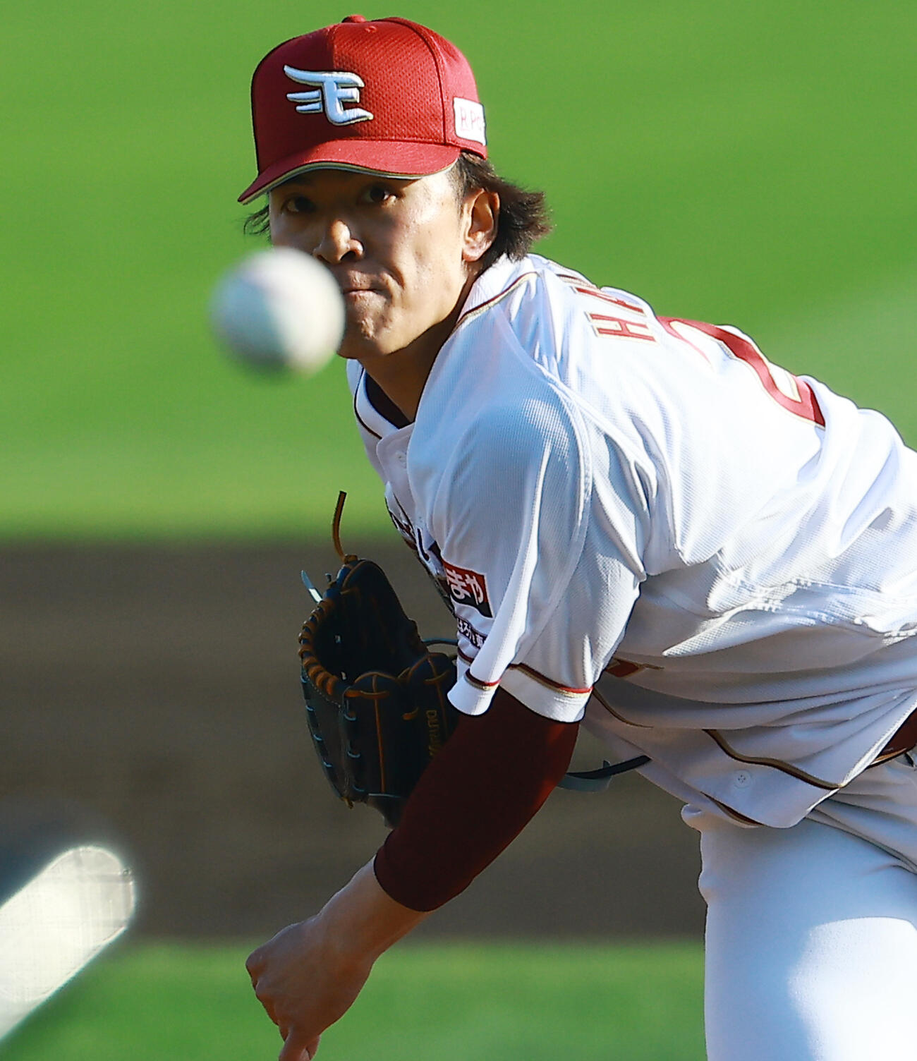楽天対ロッテ　楽天先発の早川（撮影・野上伸悟）