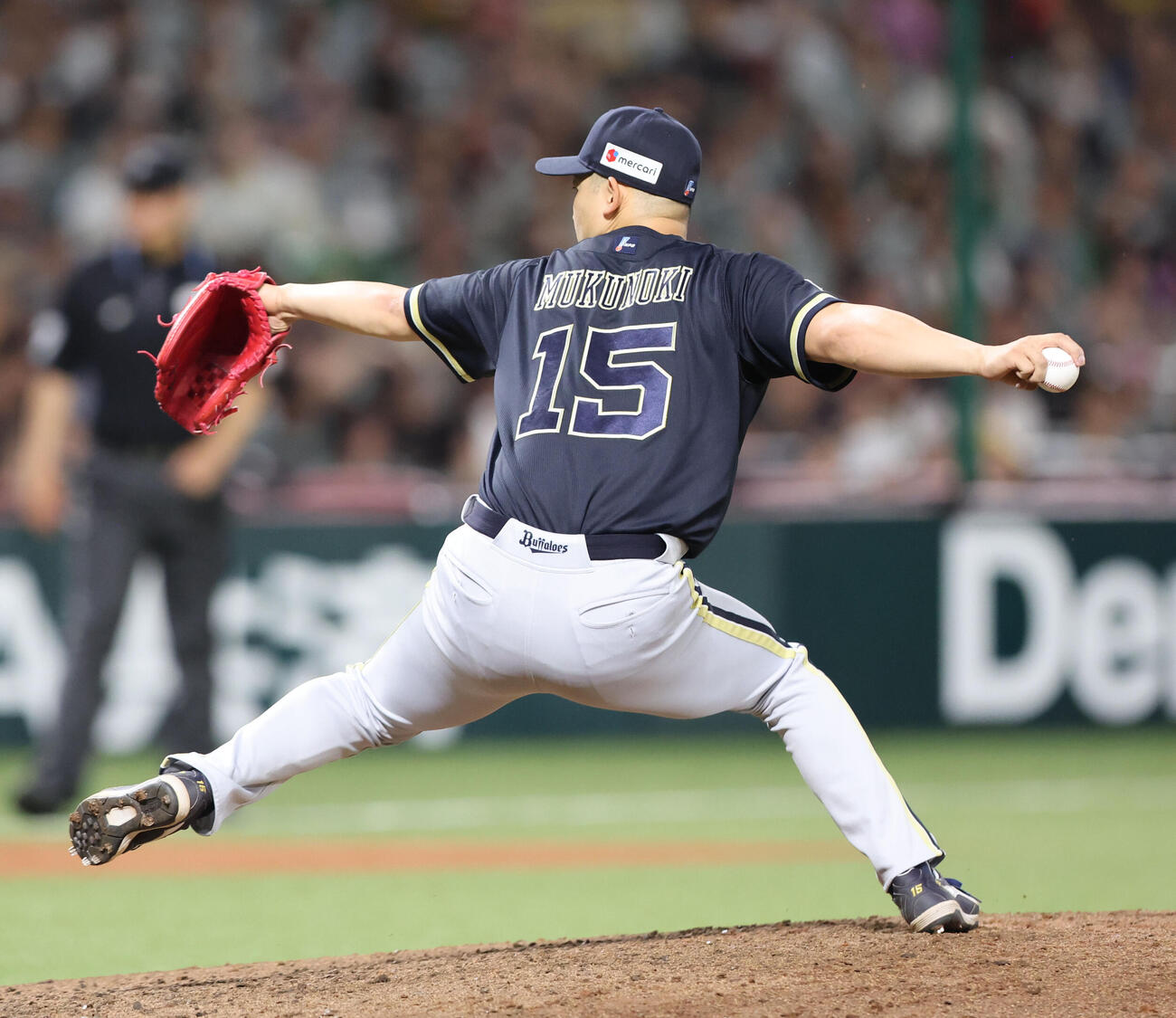 ソフトバンク対オリックス　8回に登板したオリックス椋木（撮影・梅根麻紀）