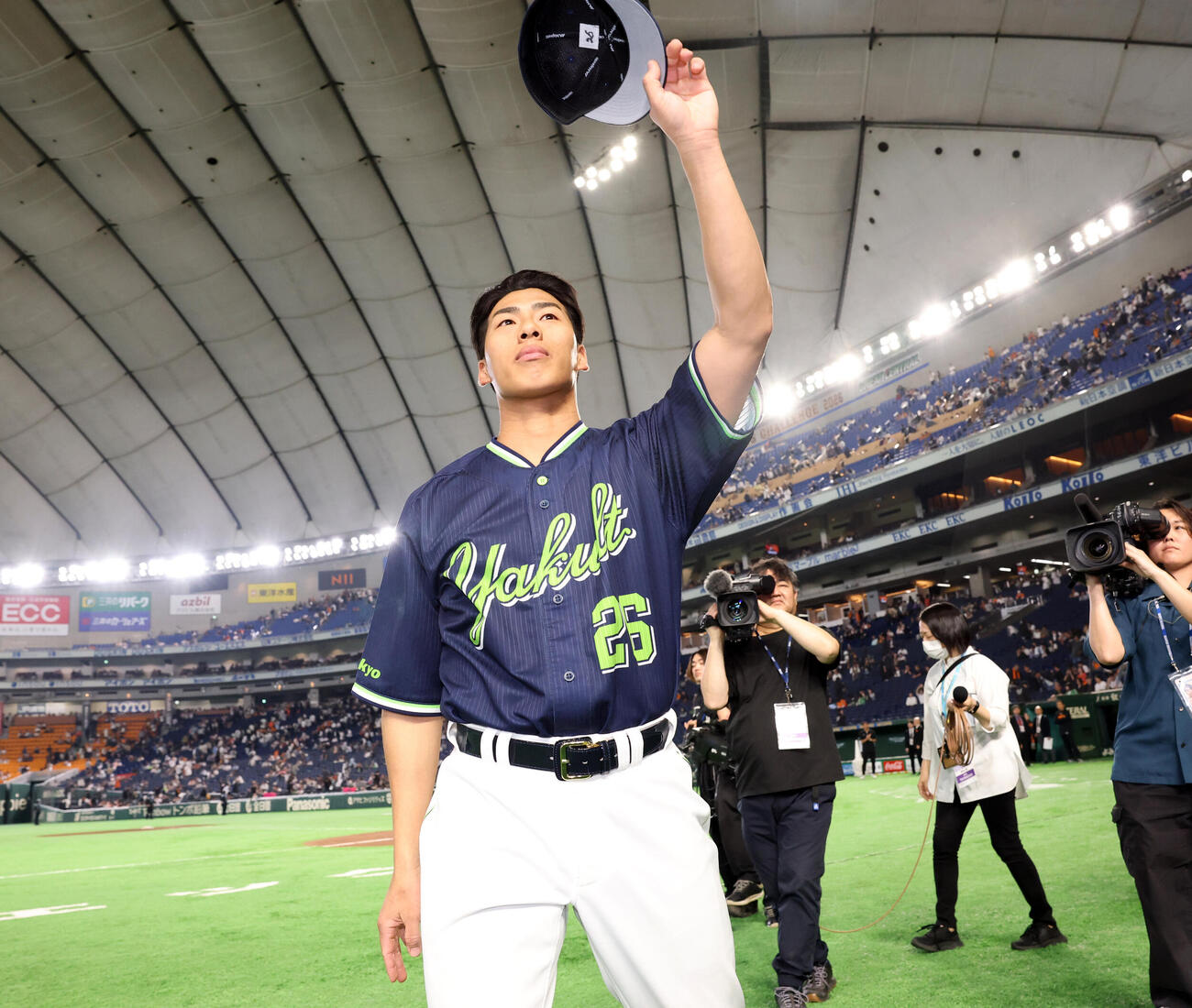 11日巨人戦、7回2失点で3勝目を挙げた山野太一