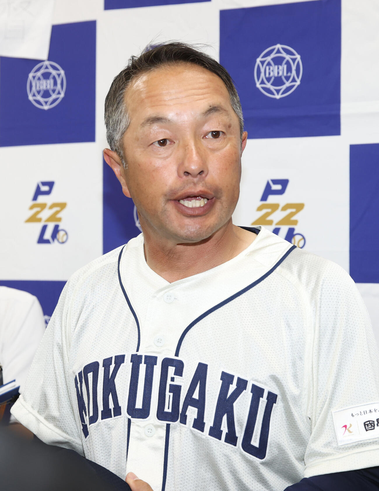 東都大学野球　勝利した鳥山泰孝監督は会見する　（撮影・柴田隆二）.