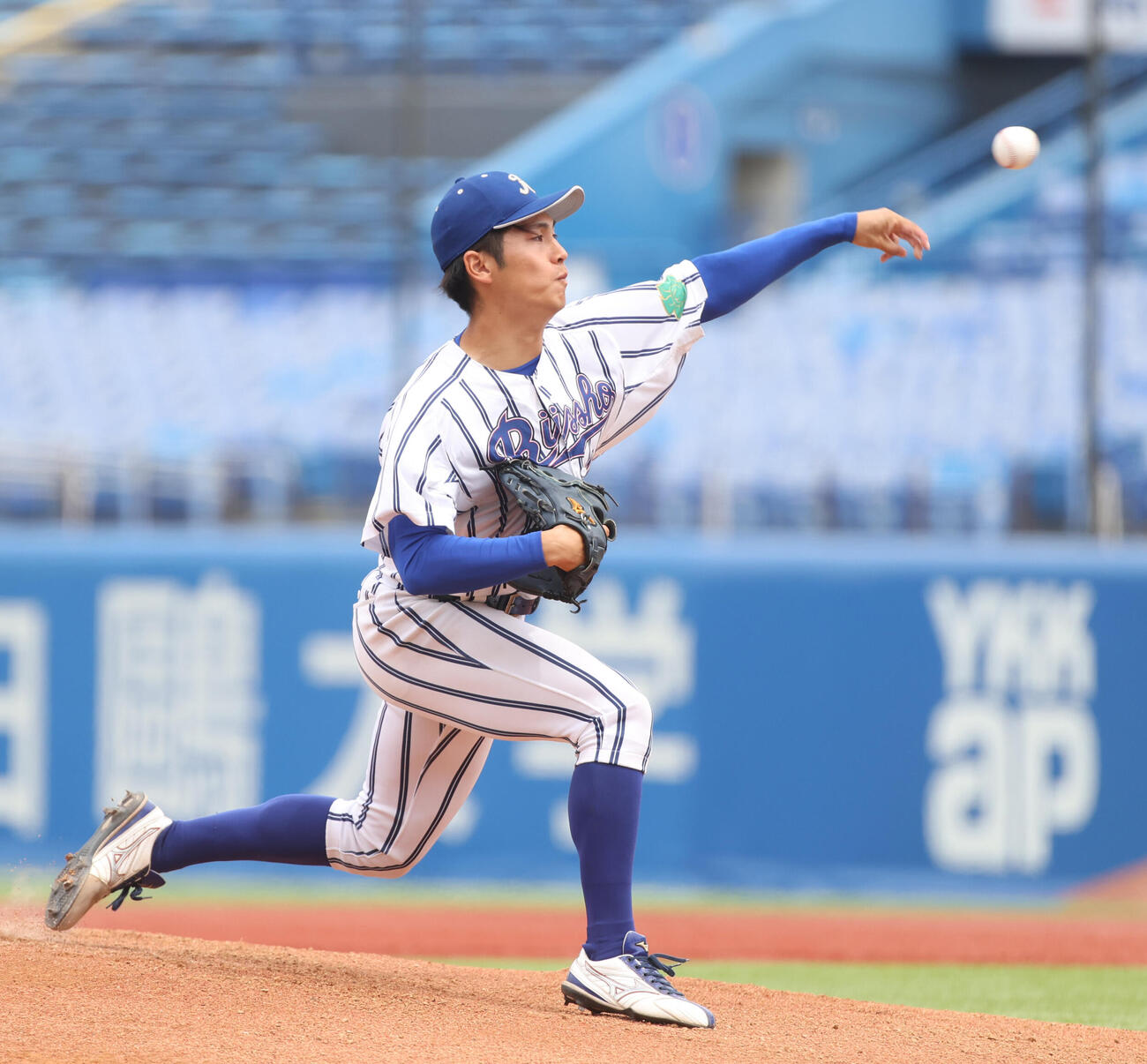 東都大学野球　　青学大対立正大　先発した立正大・仁田陽翔　（撮影・柴田隆二）.